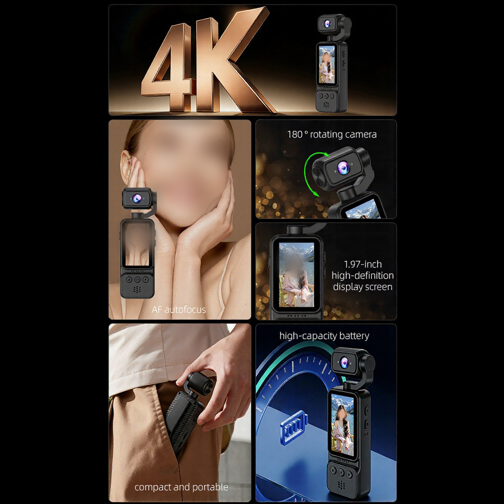 Handheld Vlogging Recorder 4K  - Outdoor Sport Camera 评论和价格