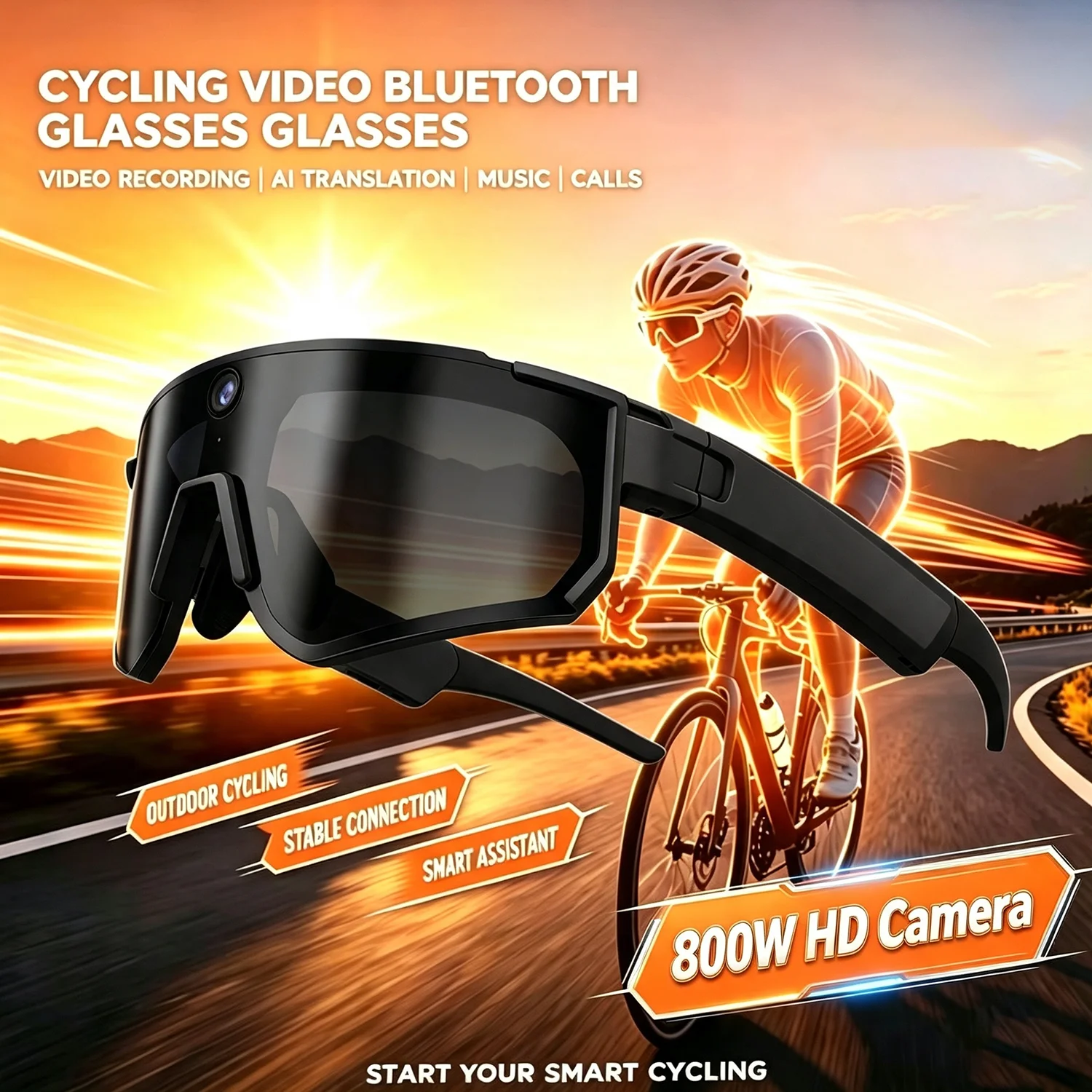 800W AI Smart Camera Glasses 1 - Outdoor Sport Camera 评论和价格